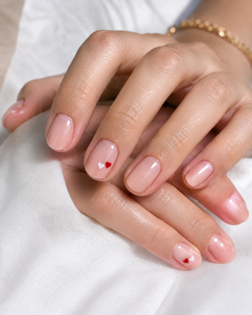 Tiny Heart Accent Manicure