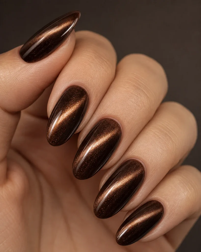 Velvet Cat-Eye Almond Nails
