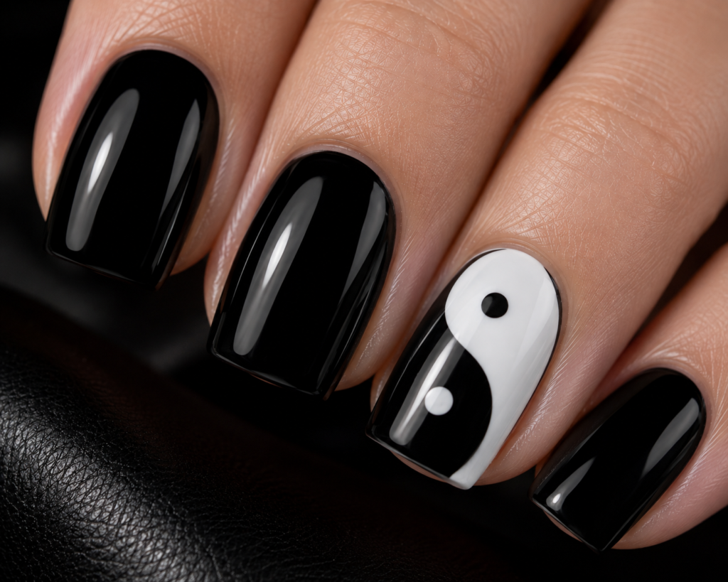 Yin Yang Nail Art