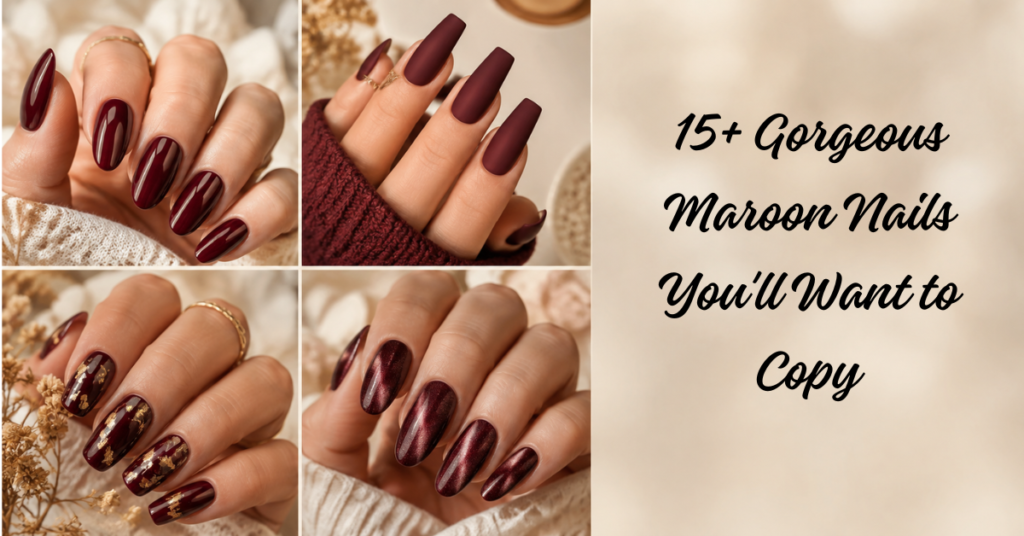 maroon nails