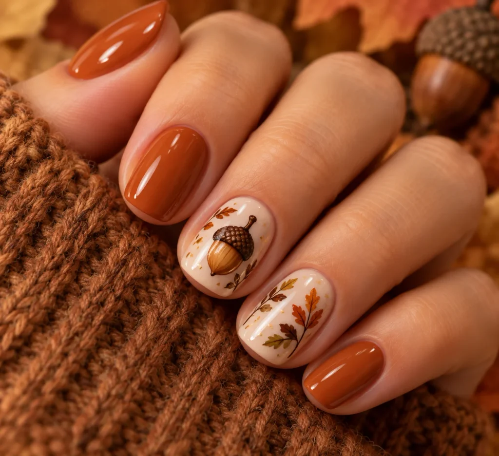 Acorn Thanksgiving Nails