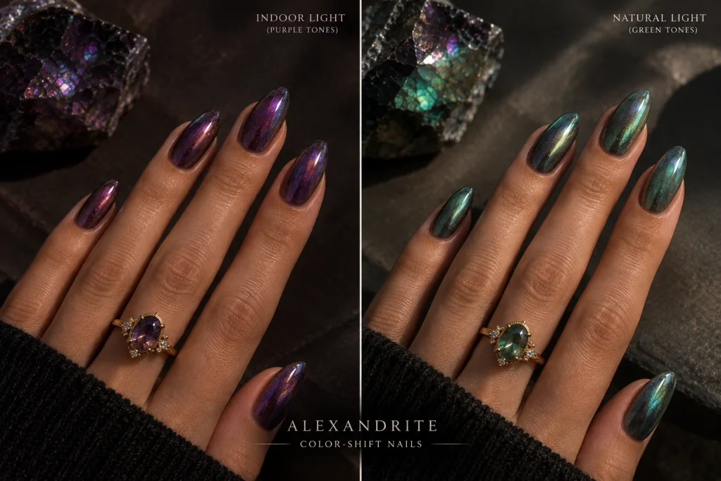 Alexandrite Color-Shift Nails