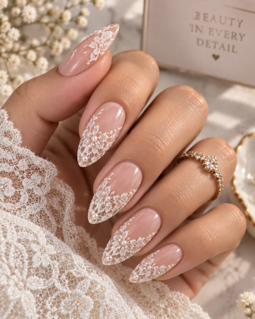  Almond Shape Lace Design