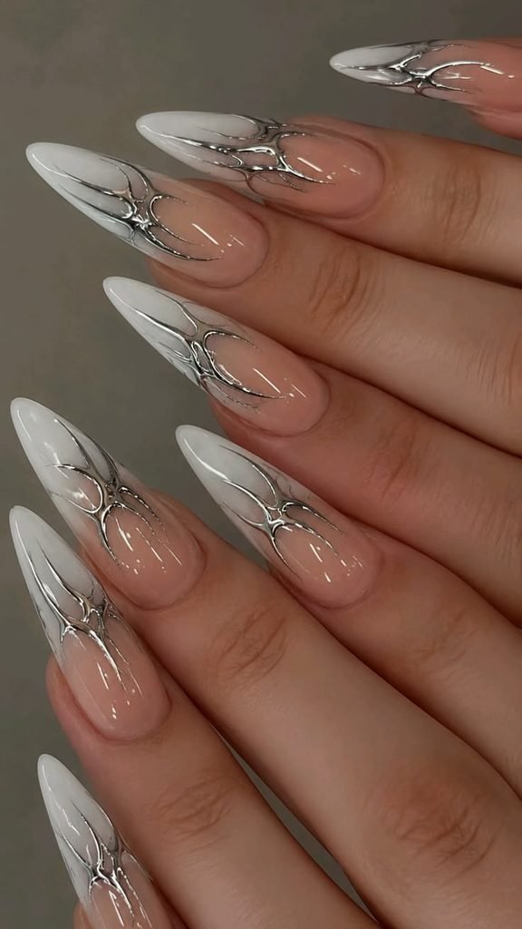 Baddie Milky White Nails