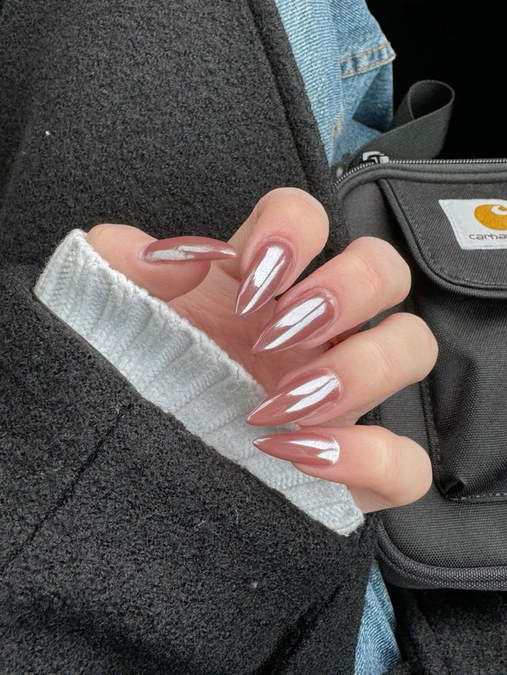 Baddie Pink Chrome Nails