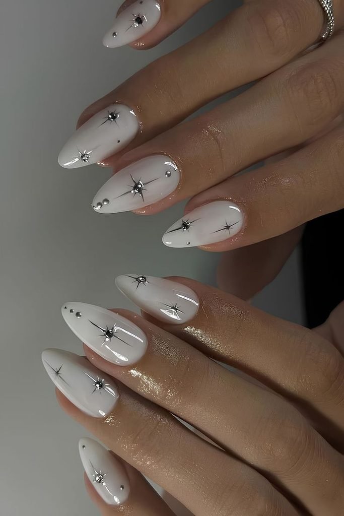 Baddie Rhinestone Glam Nails