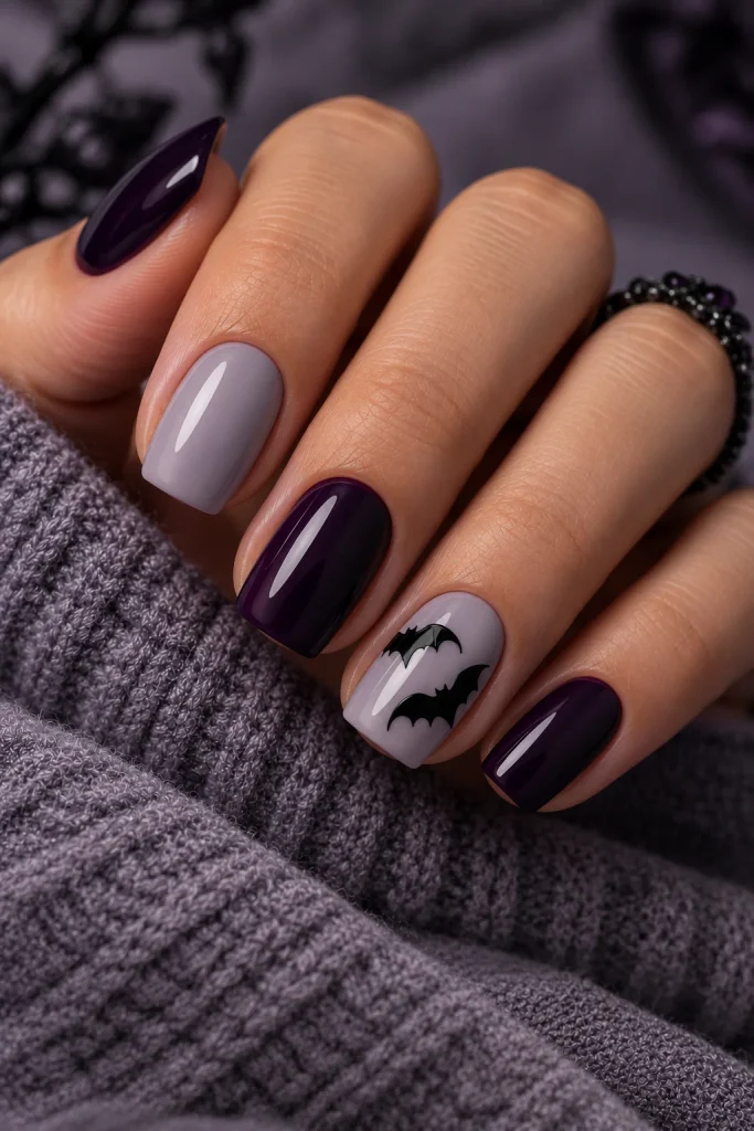 Bat Wing Accent Nails