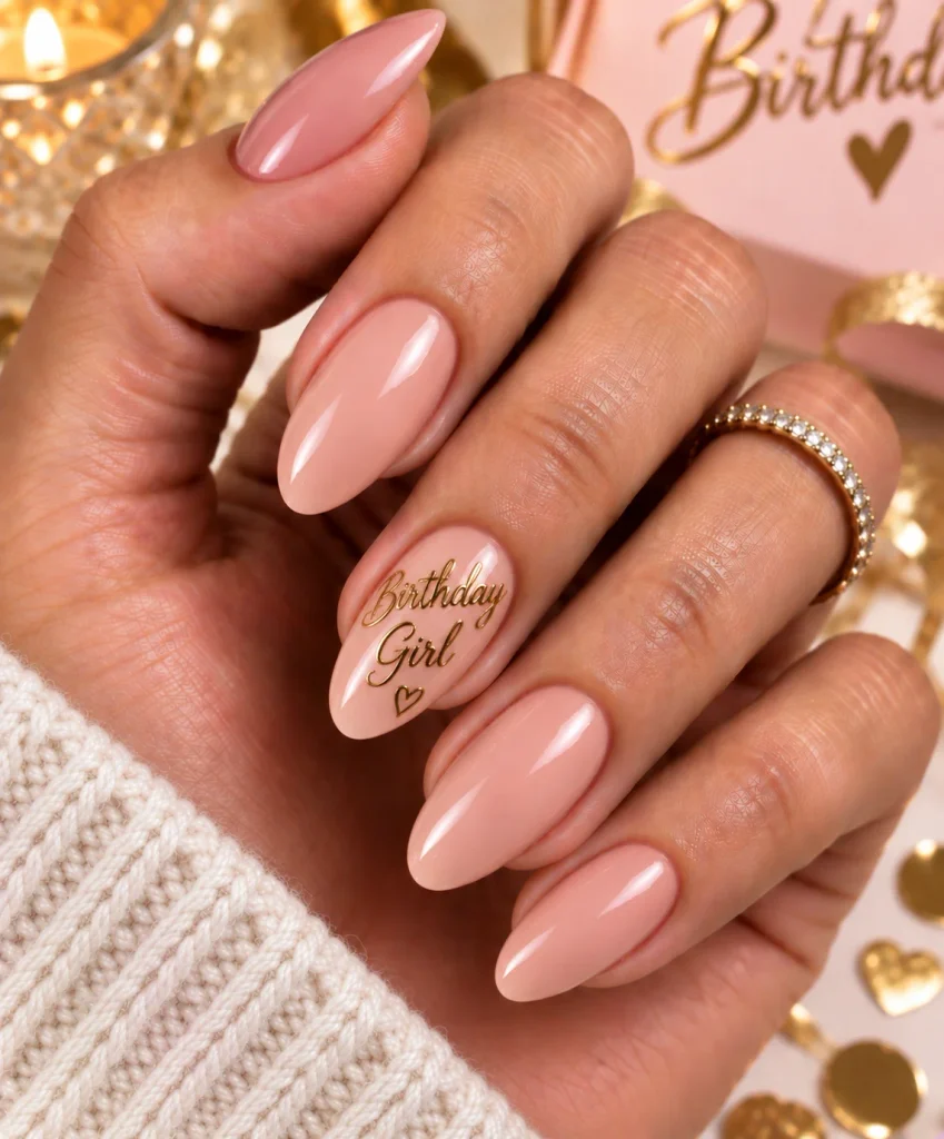 "Birthday Girl" Script Nail