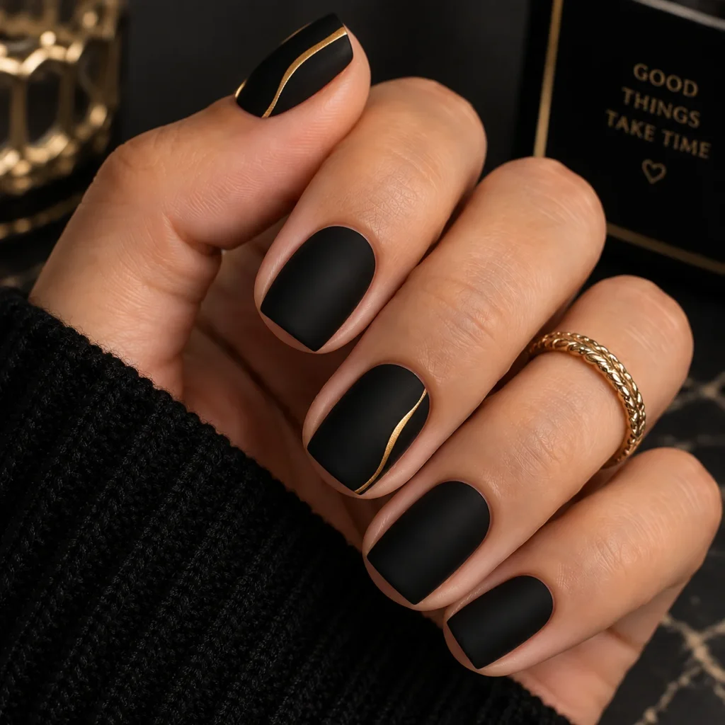 Black Gel Nails