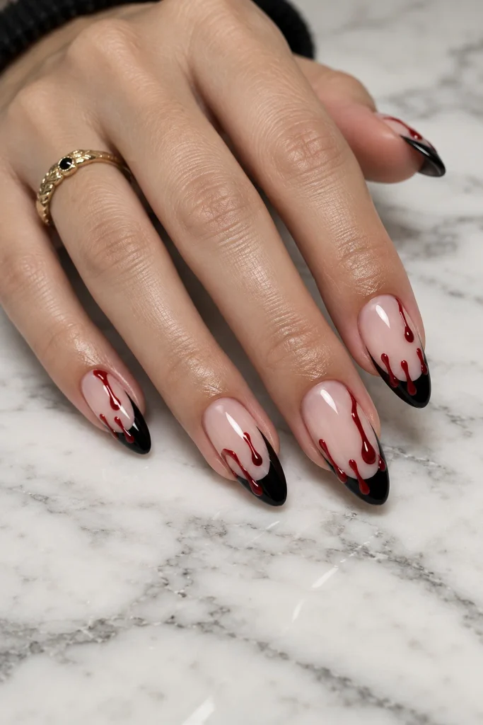 Blood Drip French Tips