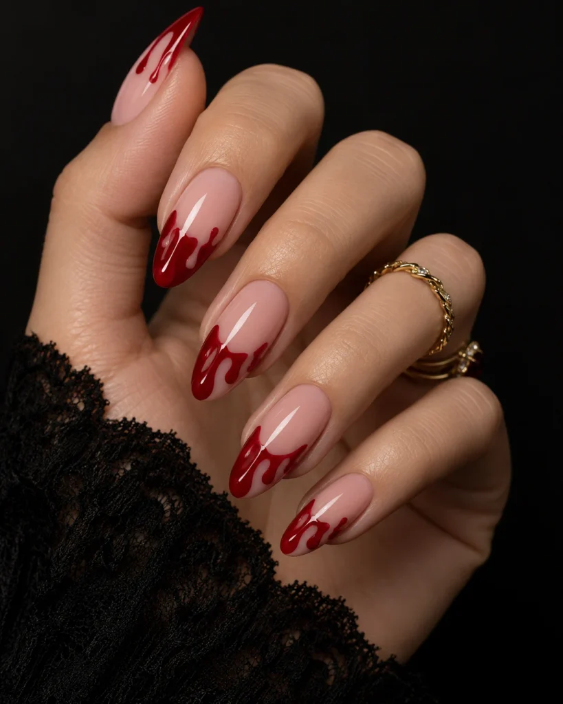 Blood Drip French Tips