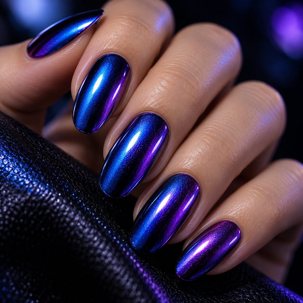  Blue-Violet Duochrome Nails