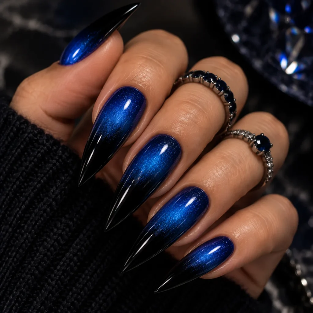 Blue to Black Ombre