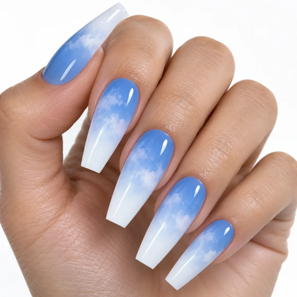 Blue to White Ombre
