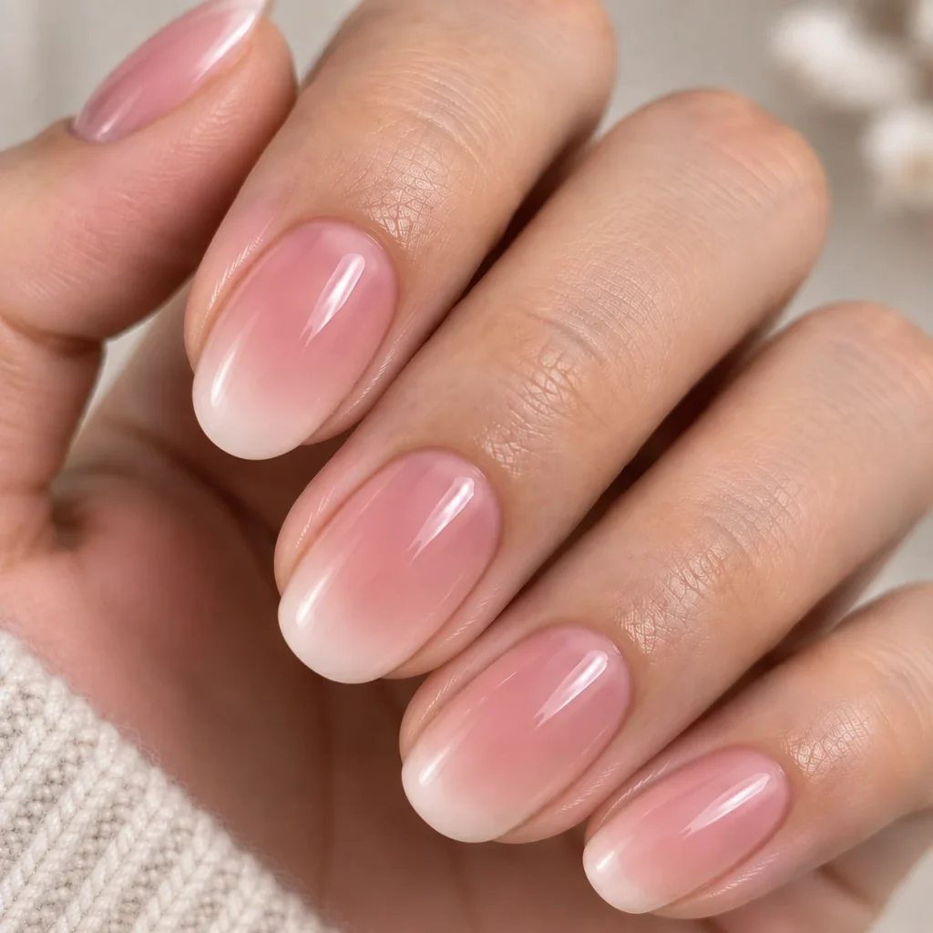 Blurred French Soap Nails