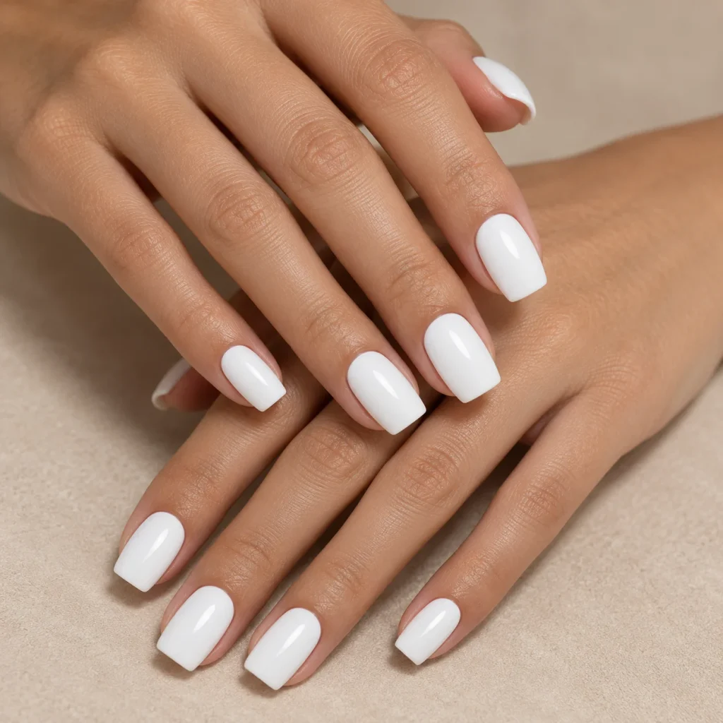 Bright Opaque White Nails
