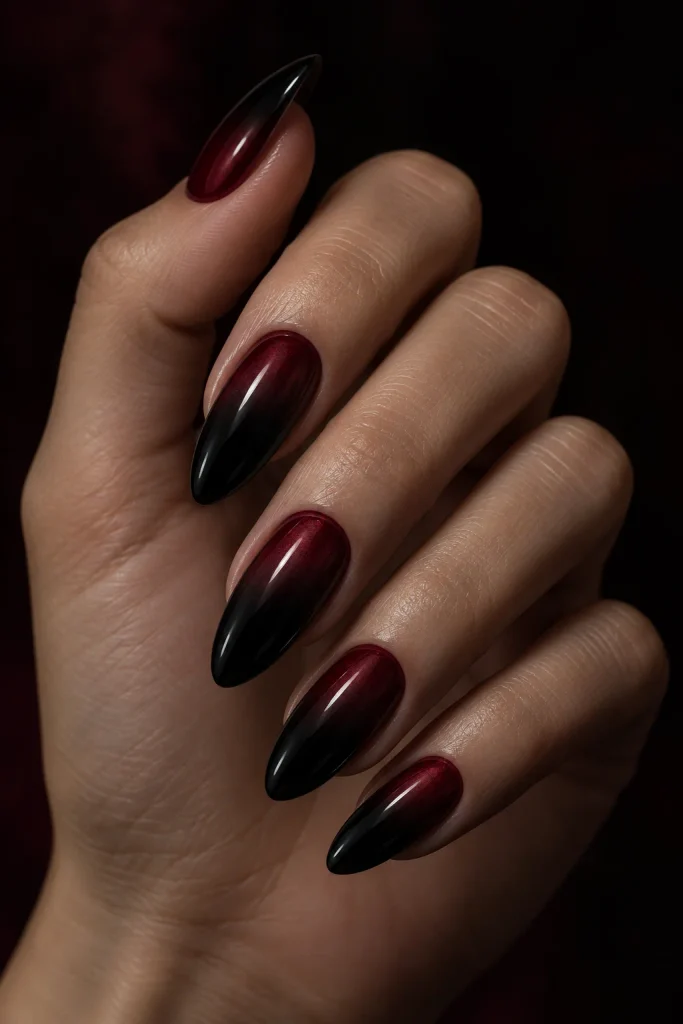 Burgundy to Black Chrome Ombre 