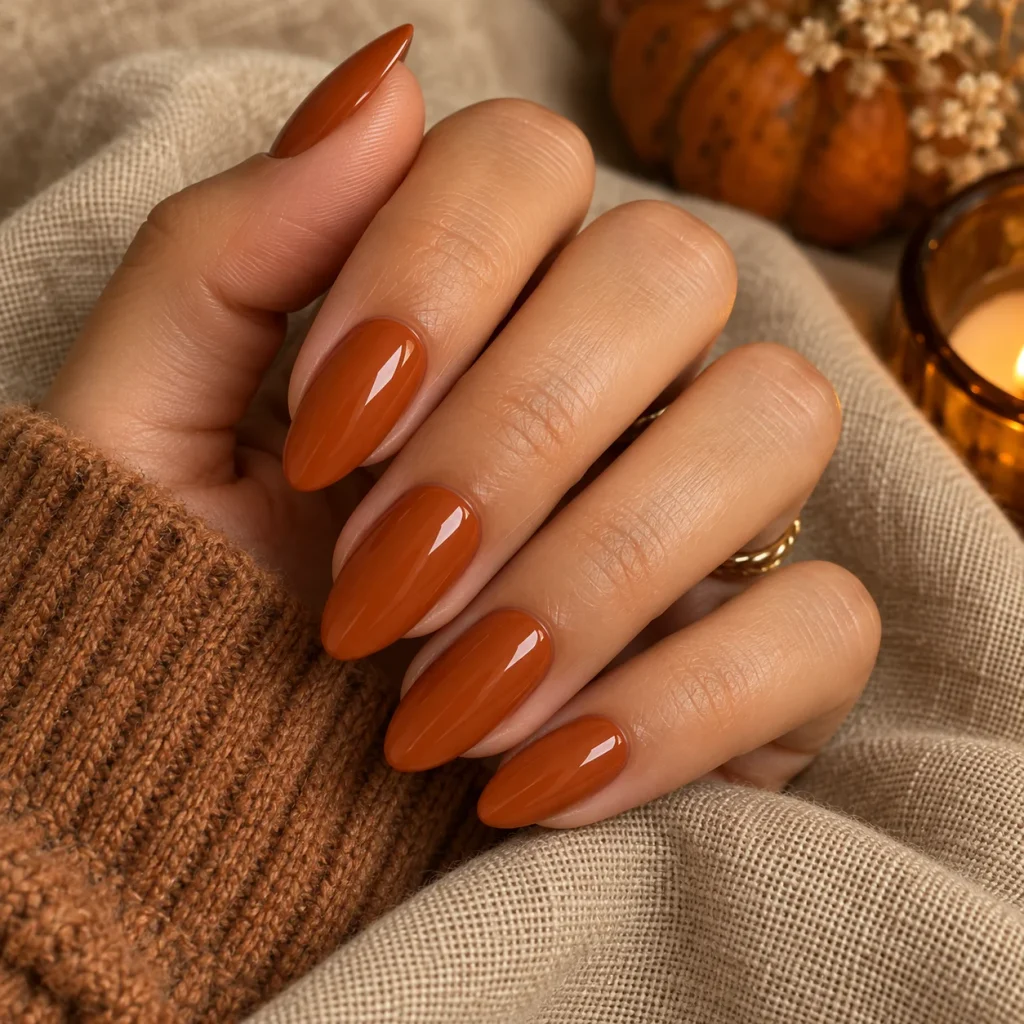 Burnt Orange Thanksgiving Nails