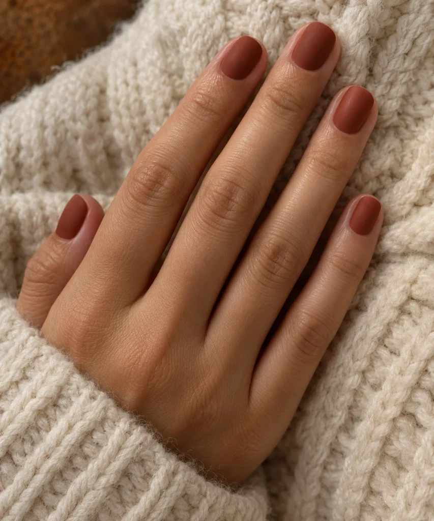 Burnt Sienna Matte Nails