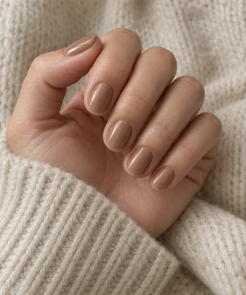 Camel Nude Short Nails