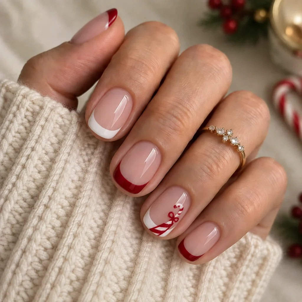 Candy Cane French Tips