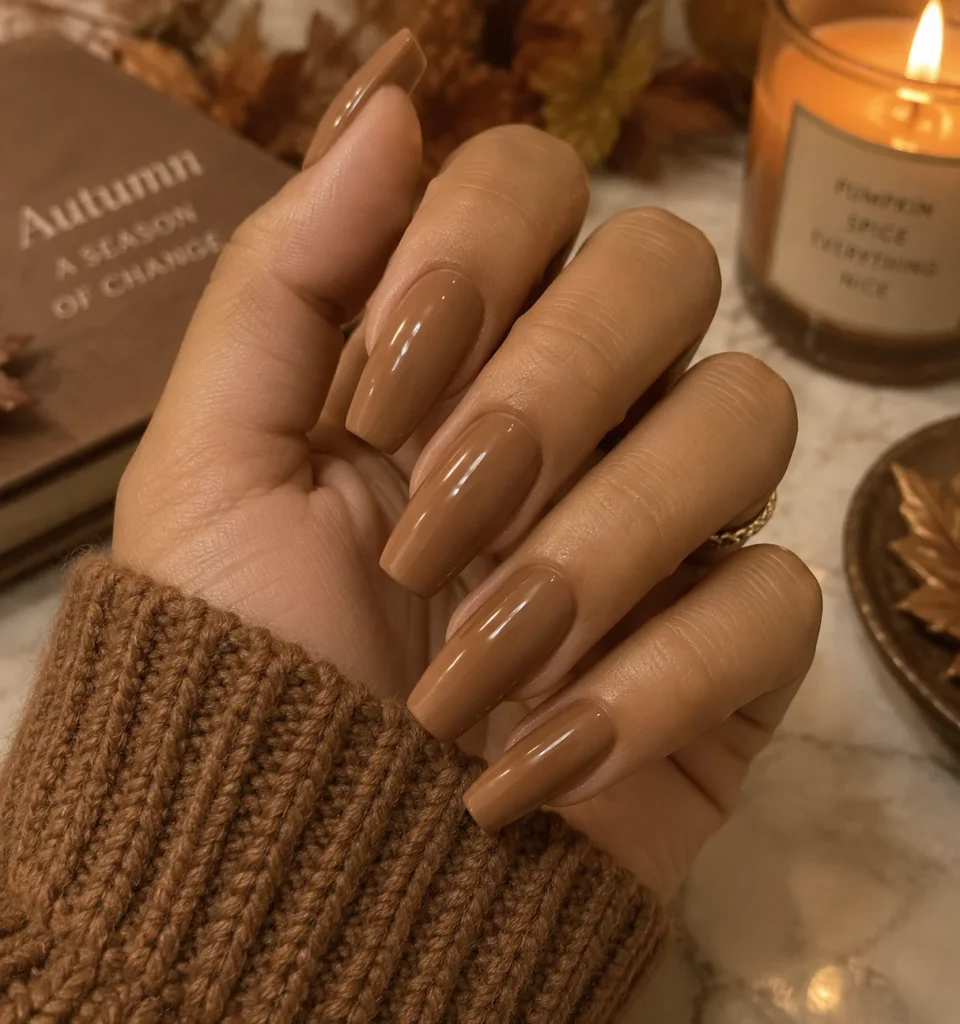 Caramel Nude Nails