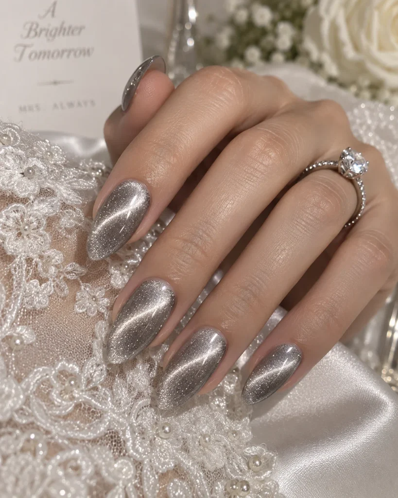 Cat Eye Wedding Nails