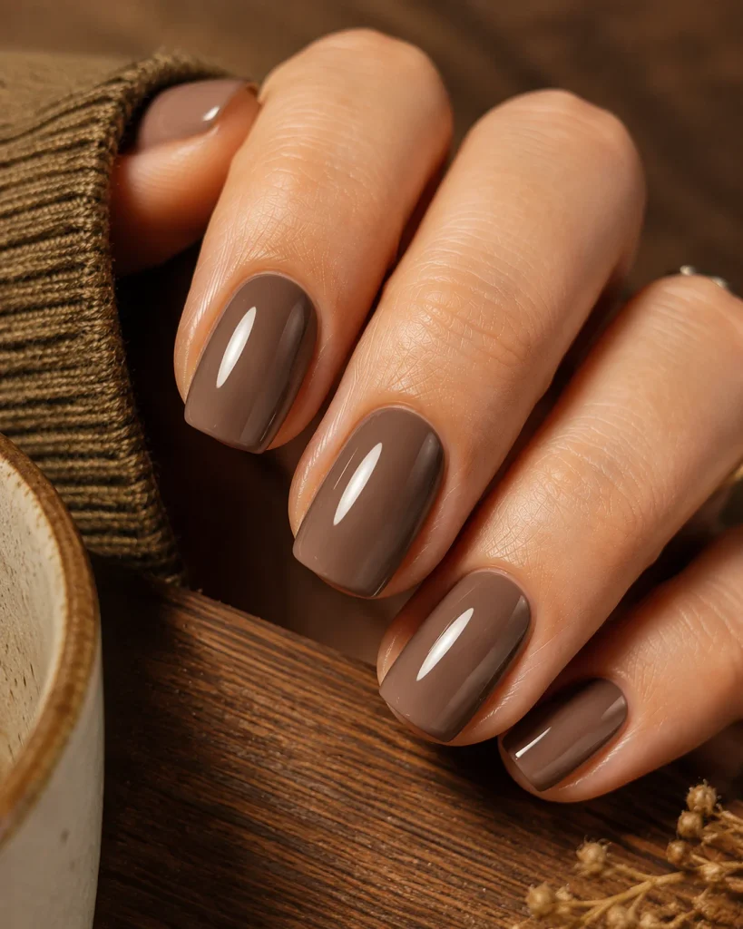  Mocha and Taupe Nails
