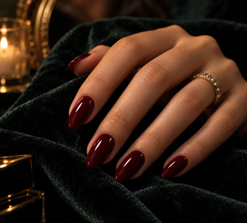  Deep Burgundy Nails