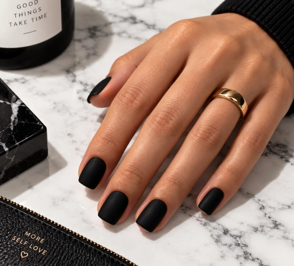  Matte Black Nails