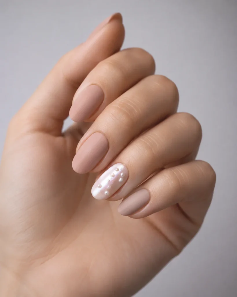 Pearl Accent Nails