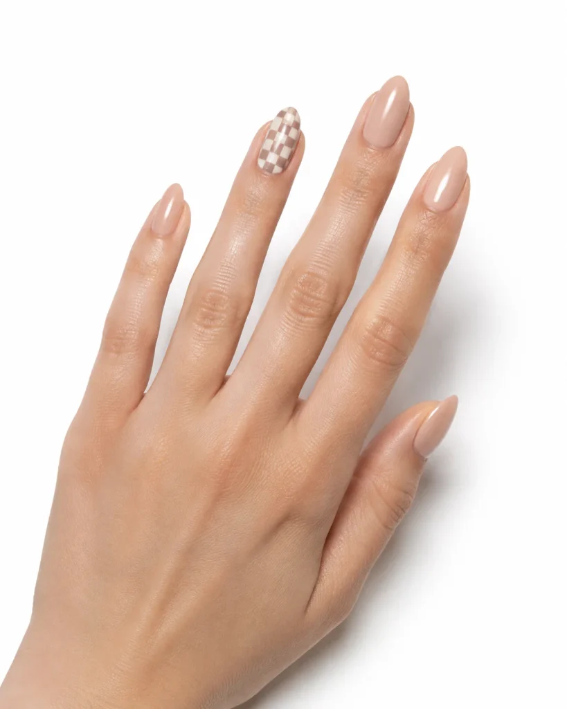  Checkerboard Accent Nail