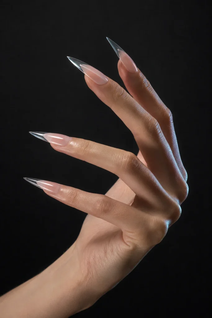 Stiletto Nails with Subtle Shine