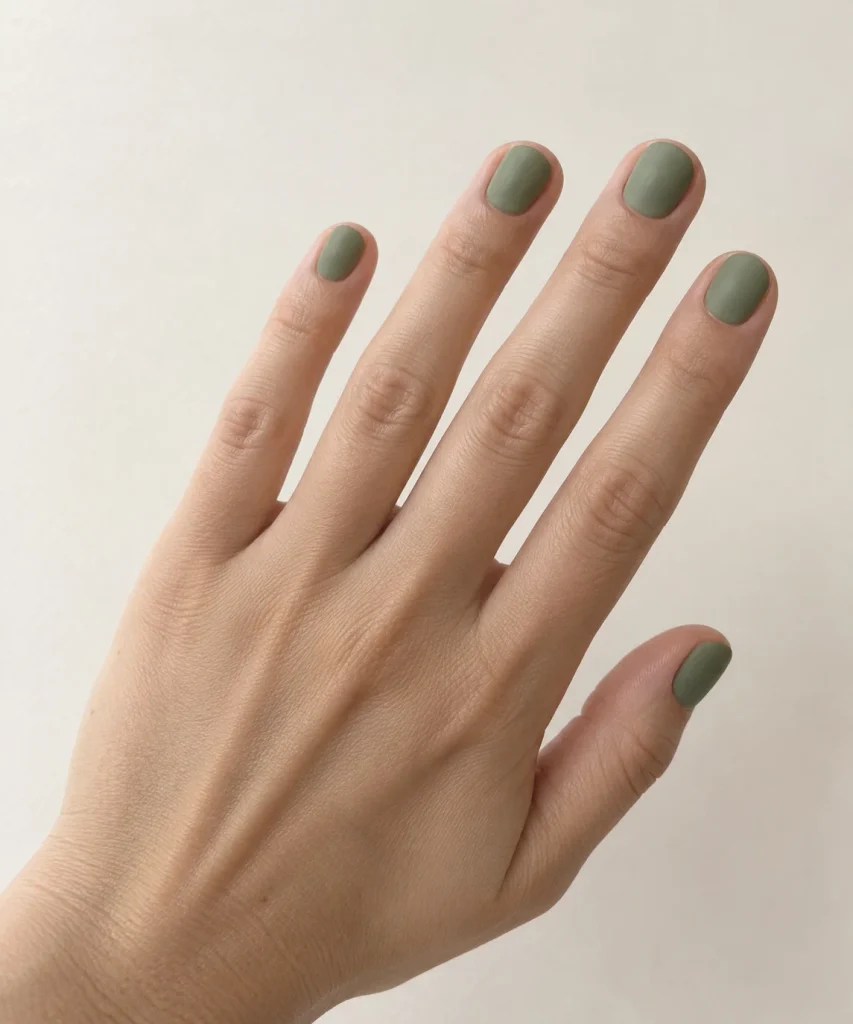 Sage Green Minimalist Nails 
