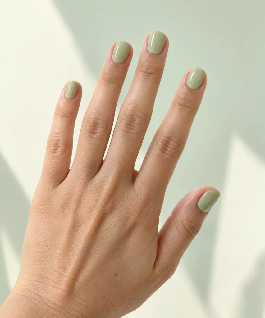 Pistachio Green Short Nails