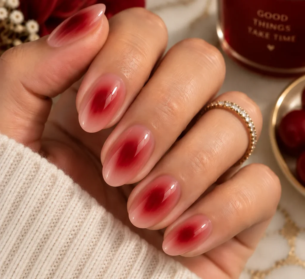 Cherry Red Aura Nails