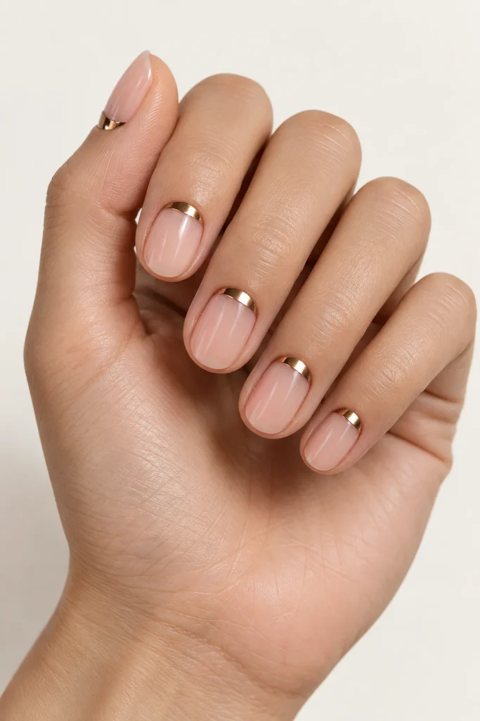 Chrome Half-Moon Nails 