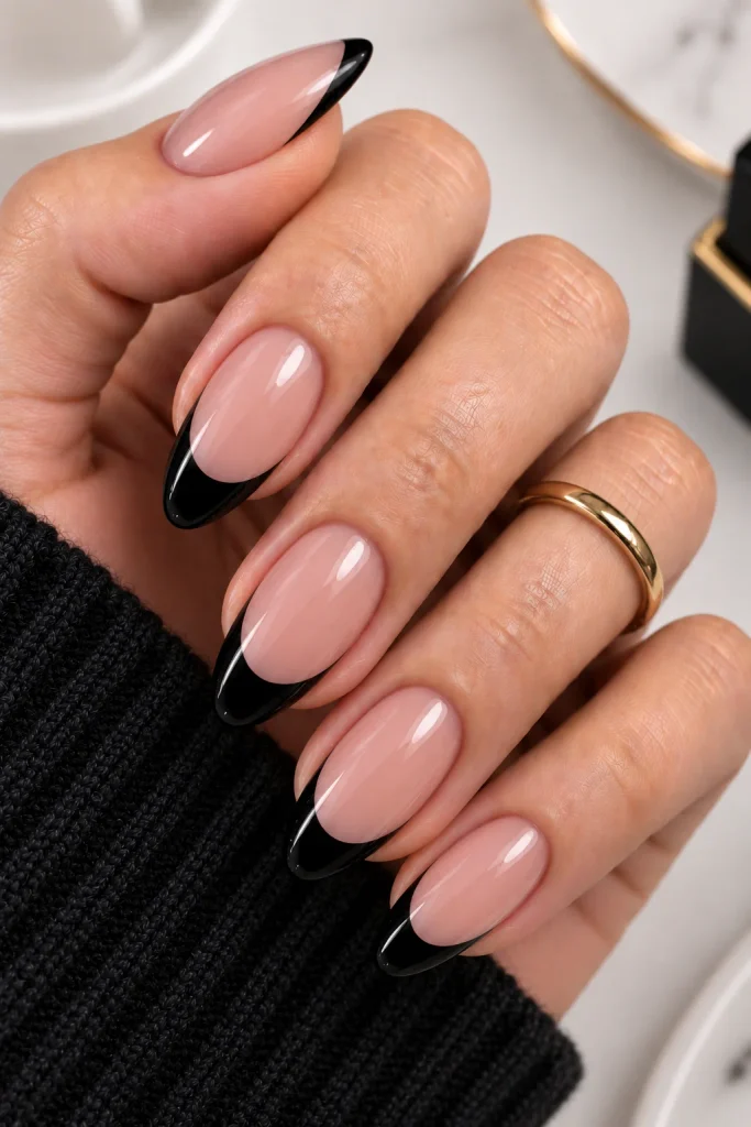 Classic Black French Tip
