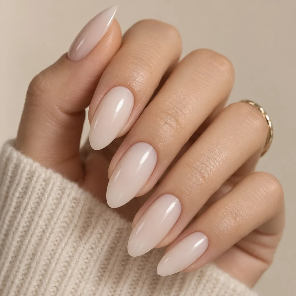 Classic Milky Nude Nails
