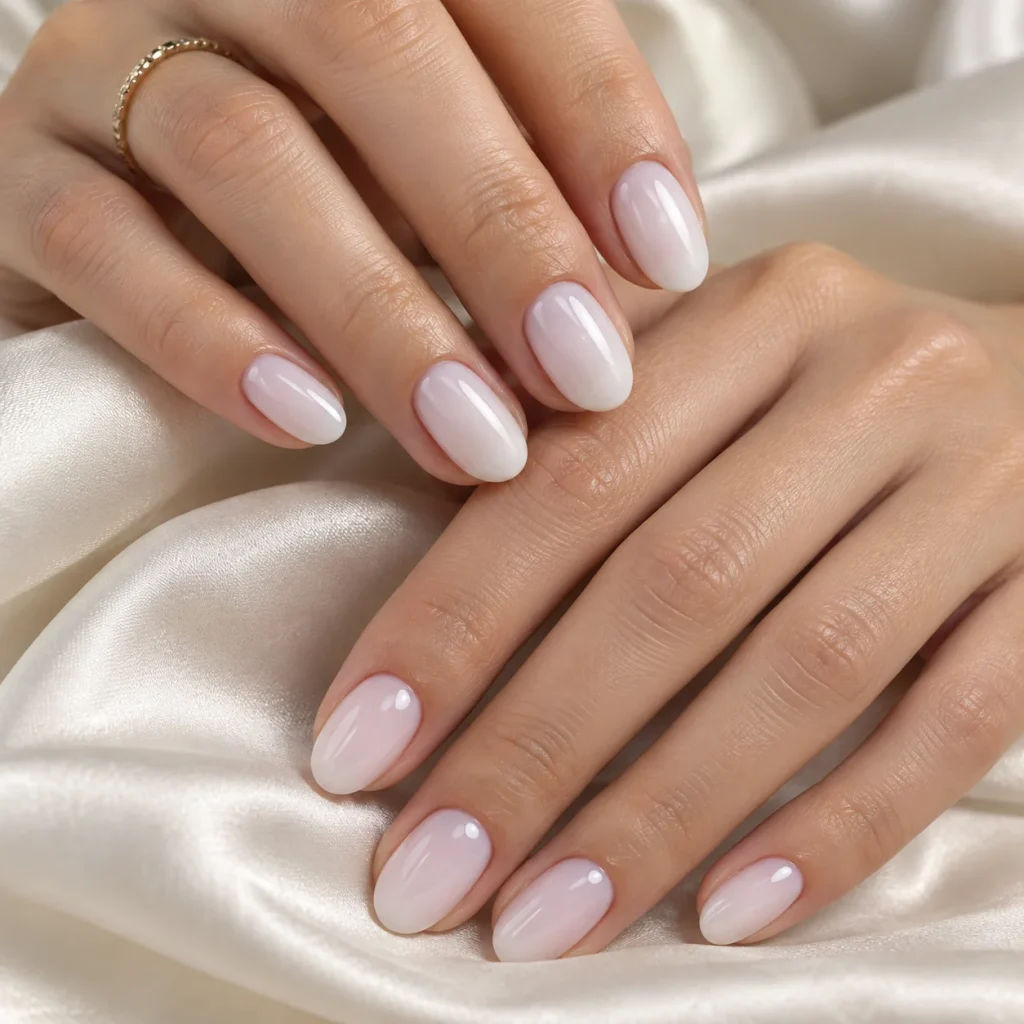 Classic Milky White Hoco Nails