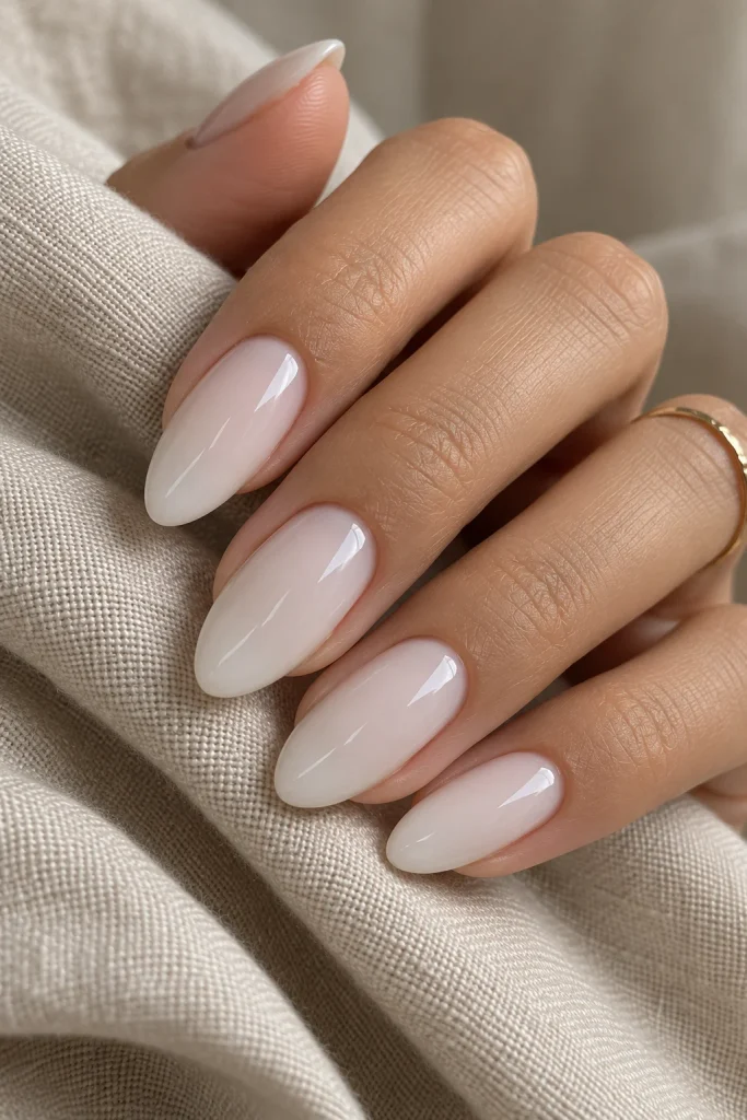 Classic Milky White Coquette Nails