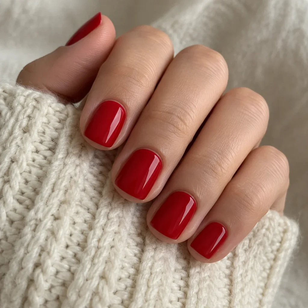 Classic Red Cream Nails