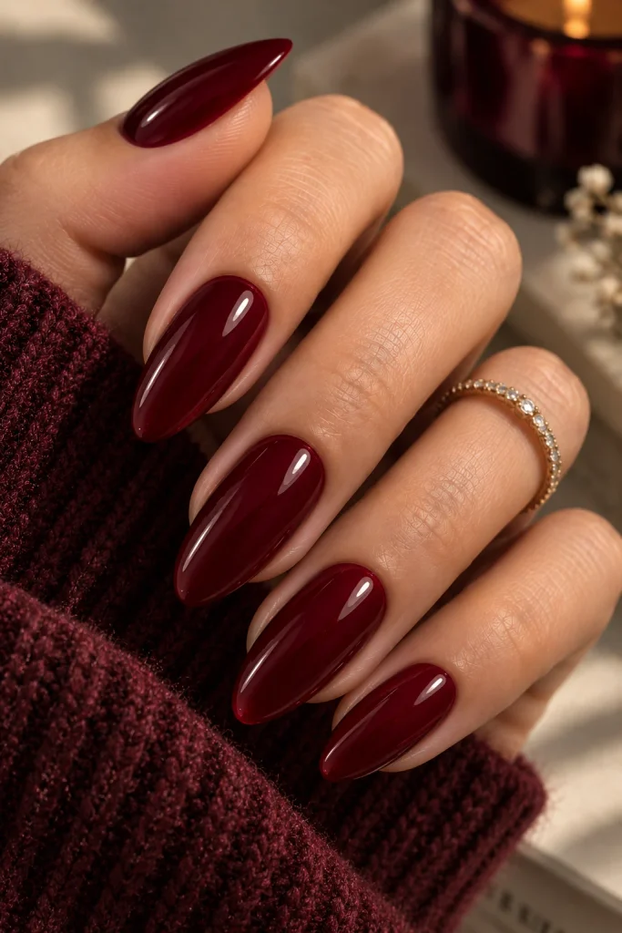 Classic Wine Red Manicure