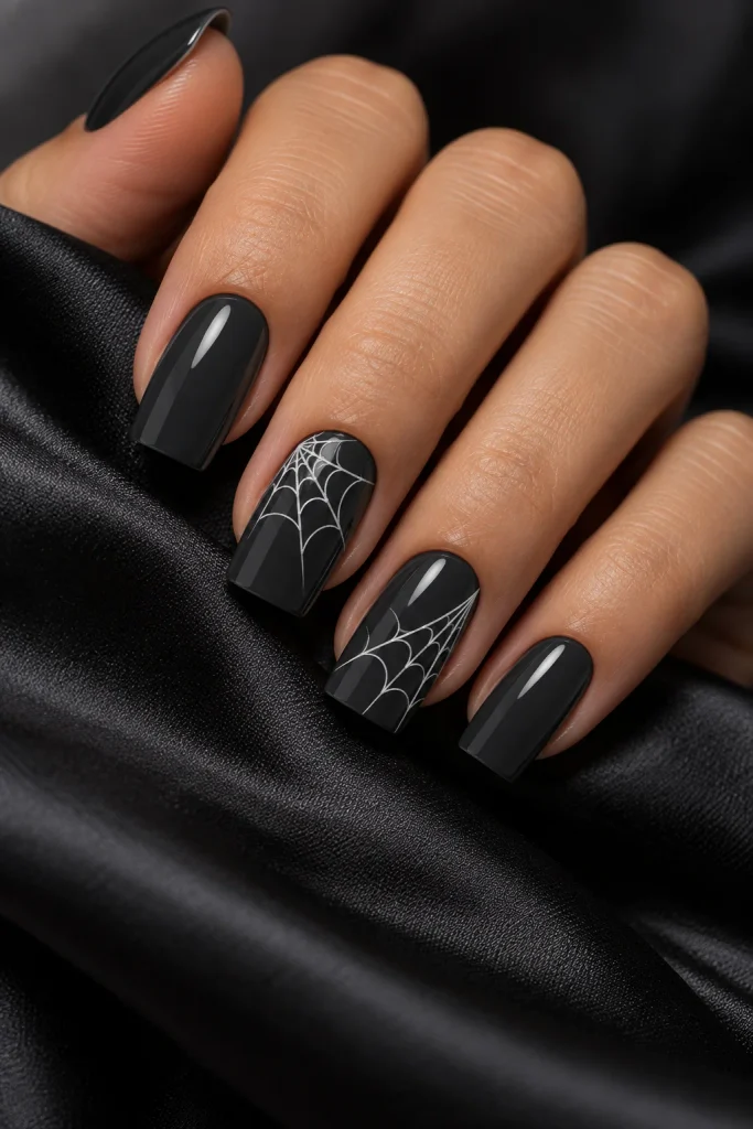 Cobweb Accent Nails