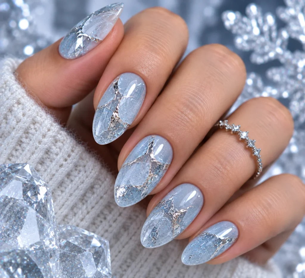 Cracked Ice Nail Art