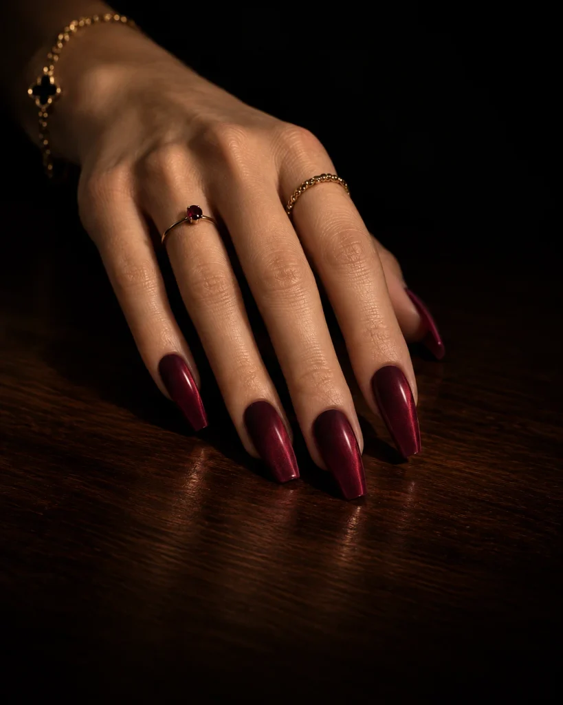 Cherry Red Coffin Nails