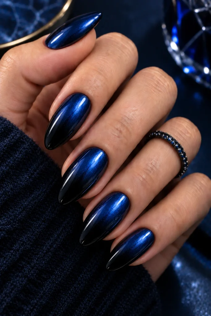 Deep Blue Metallic Ombre