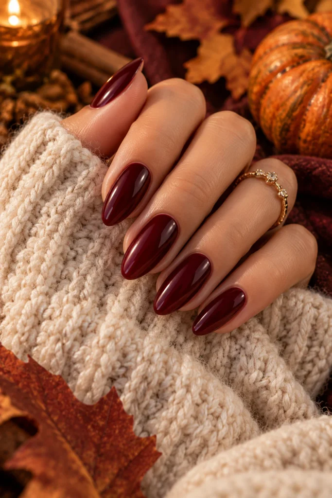 Deep Burgundy Nails