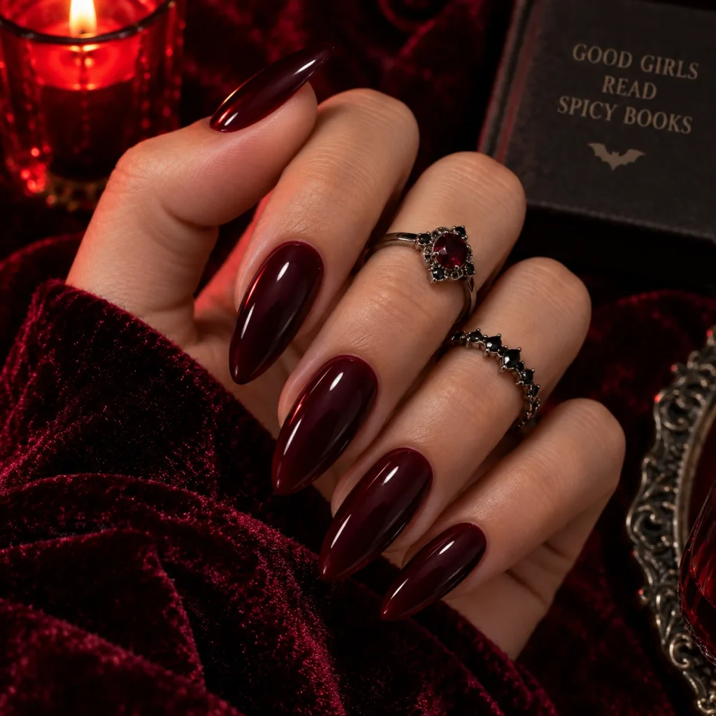 Deep Burgundy Vampire Nails