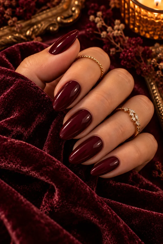 Deep Maroon Nails